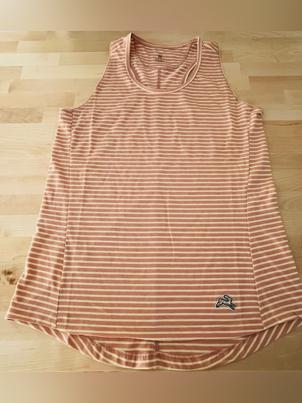 Tracksmith Twilight Running Tank Top Womens Pink Melon Stripe Racerback Size M